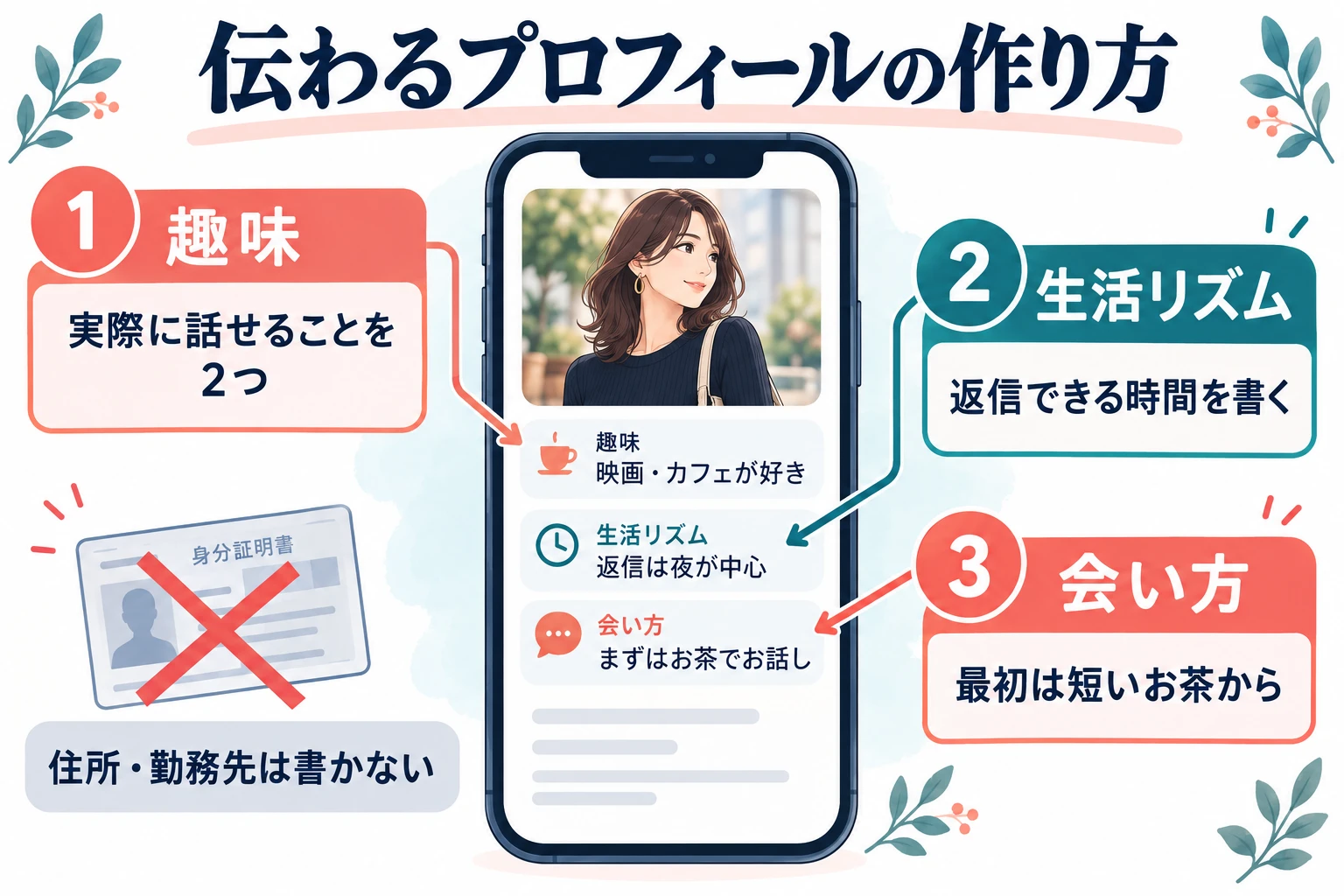 趣味・生活リズム・会い方が伝わるプロフィールの作り方